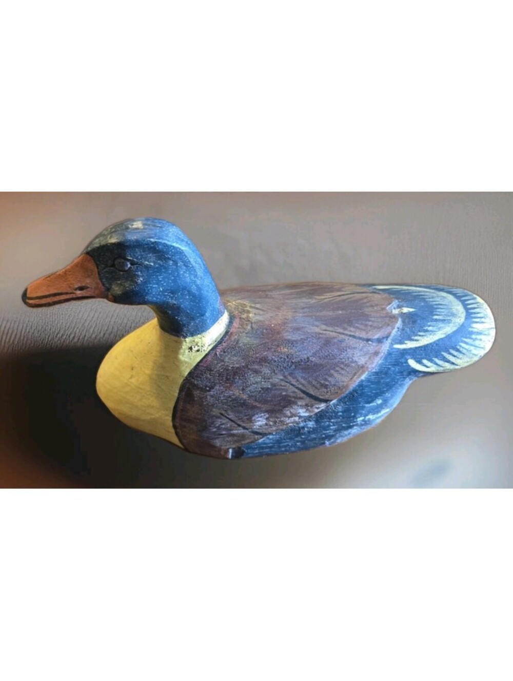 Duck Decoy Wooden MALLARD DRAKE 10L" Vintage Hunting Decoy 5" Wide 6" Tall